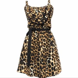 Express Leopard Ruffle Dress